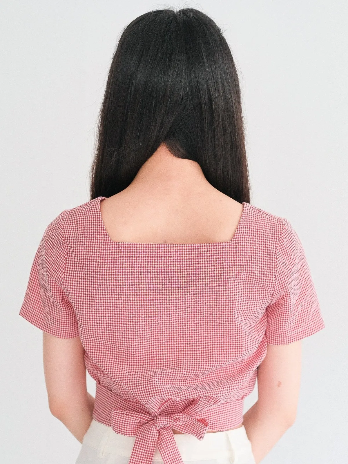 Alise Checkered Two-Way Top*