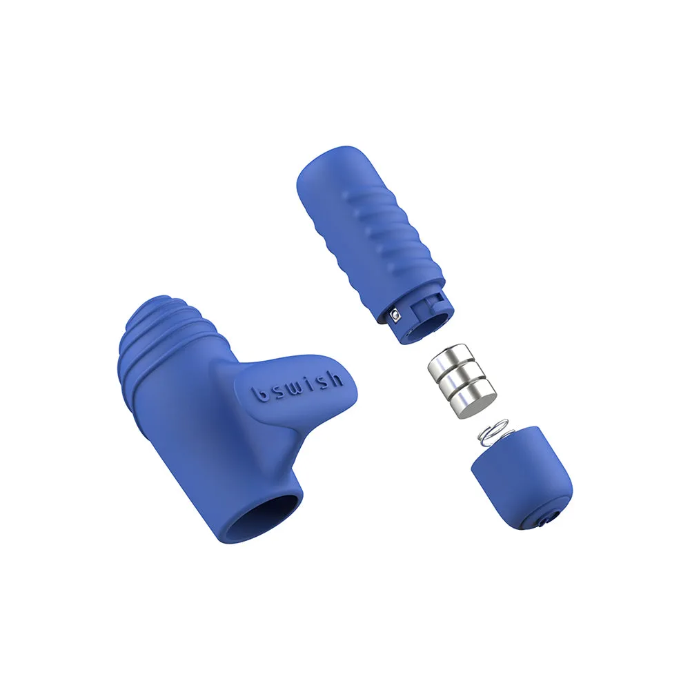 B Swish Bteased Basic Finger Vibrator Denim Blue