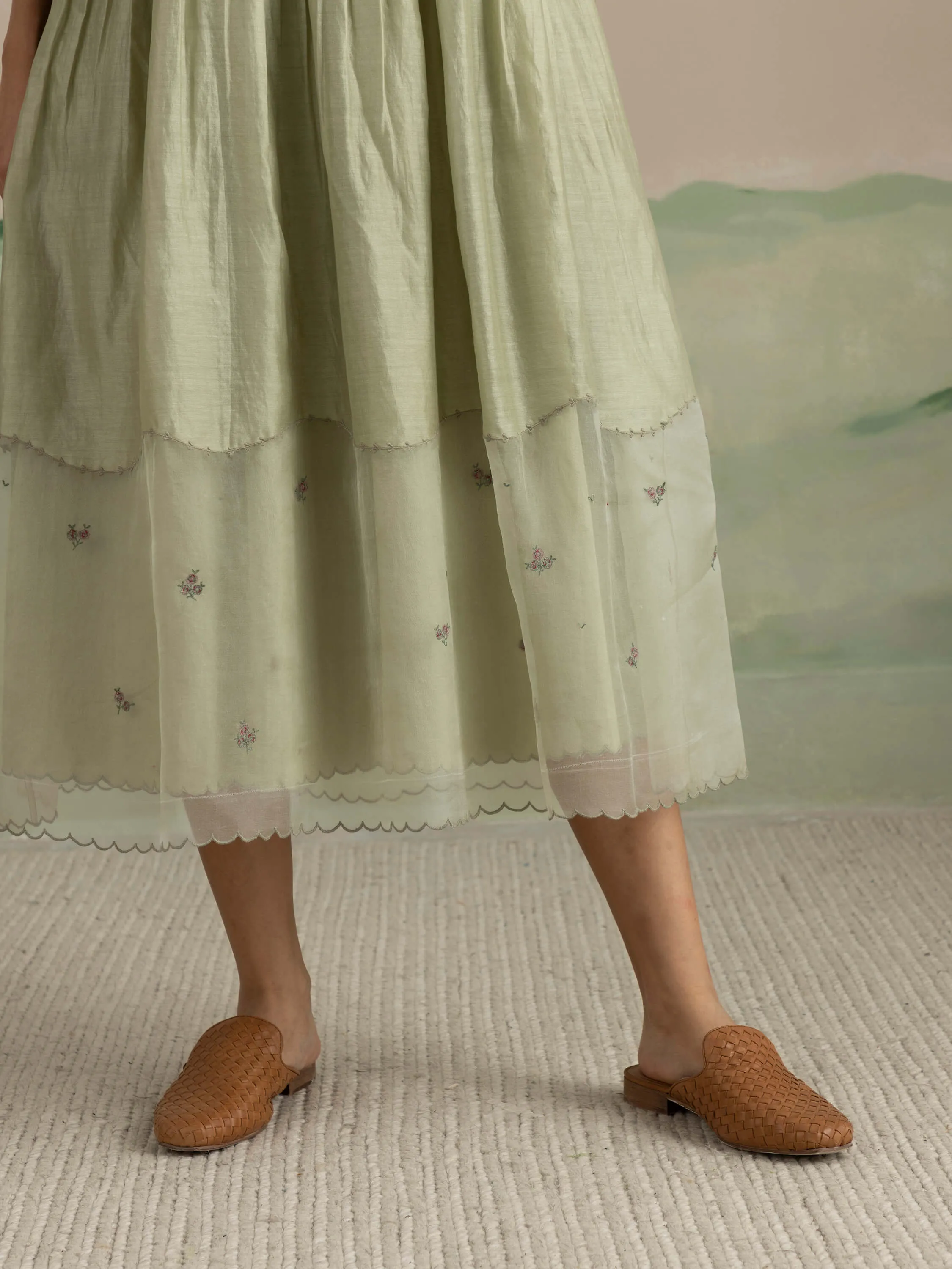 Basil Smock Midi Dress