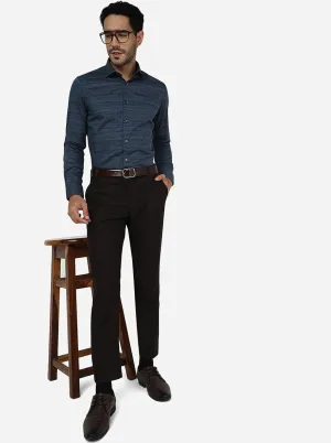 Blue Solid Slim Fit Party Wear Shirt | Wyre