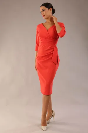 Bronwen 3/4 sleeved Tie Pencil Dress