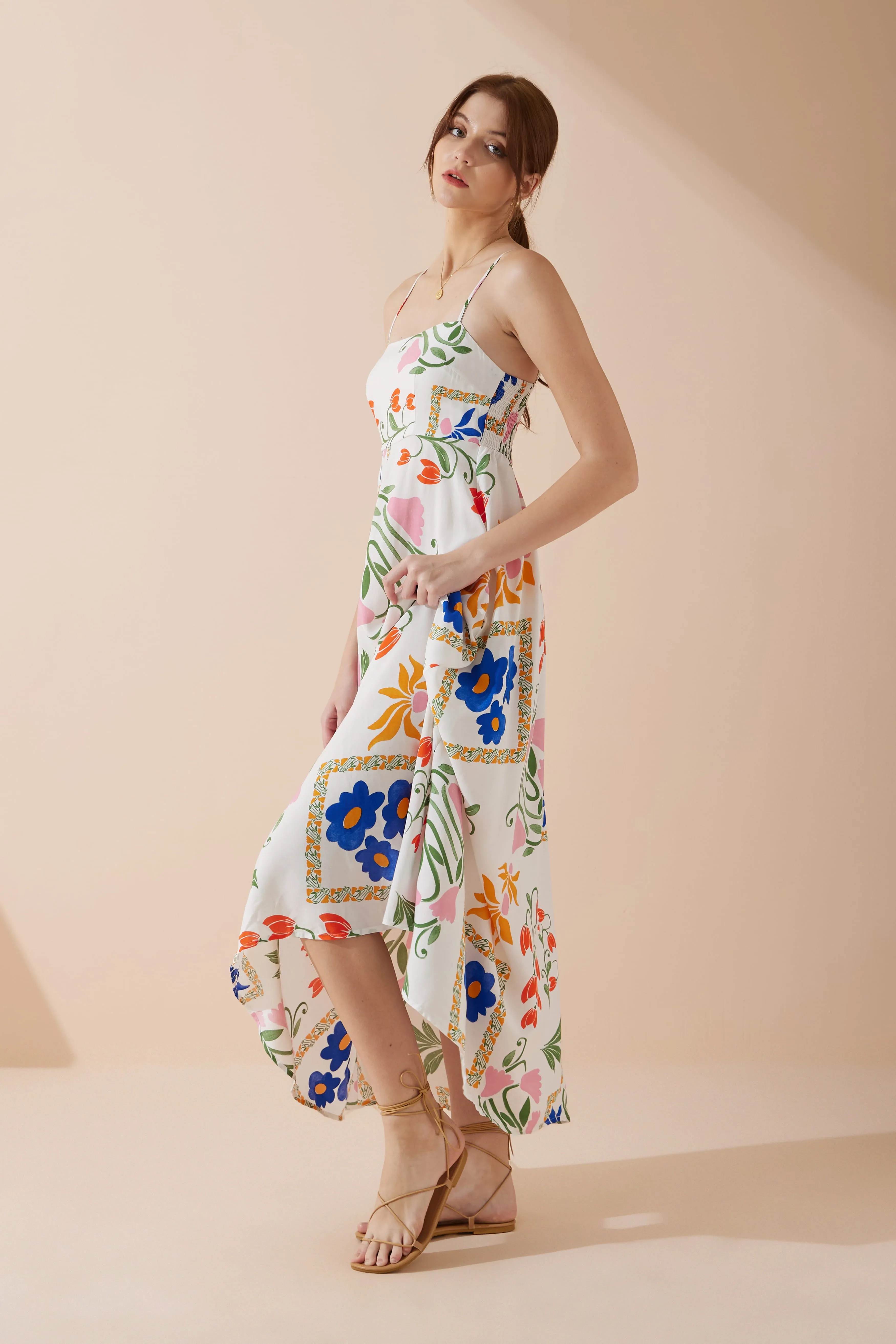 Calantha Multicolour Floral Flared Maxi Dress