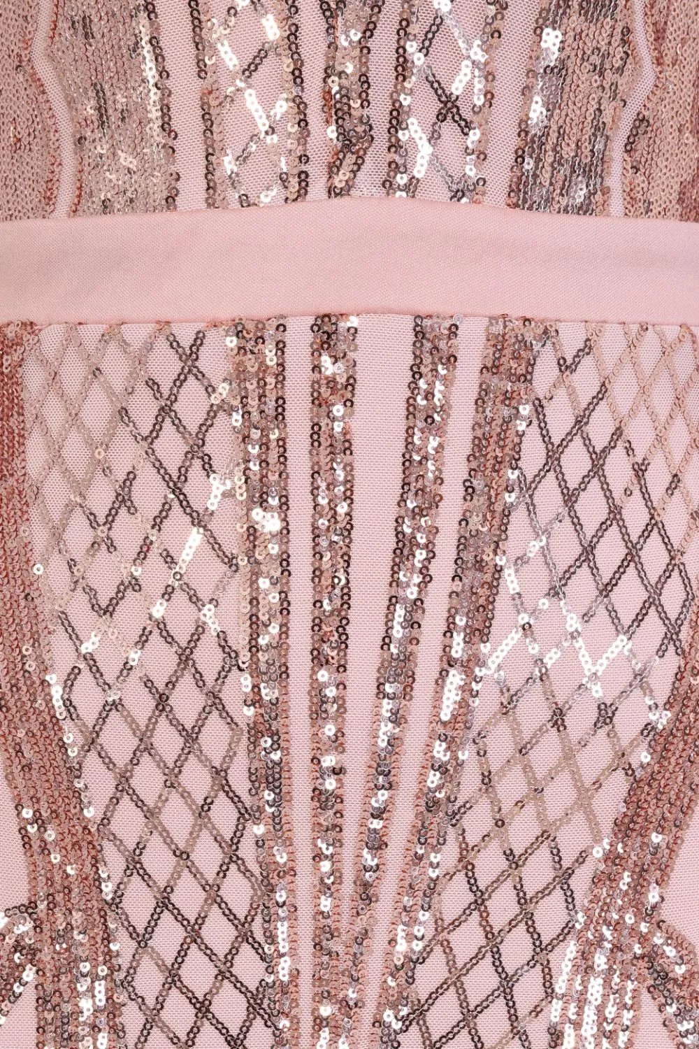 Coco Couture Vip Rose Gold Nude Sequin Bodycon Illusion Dress