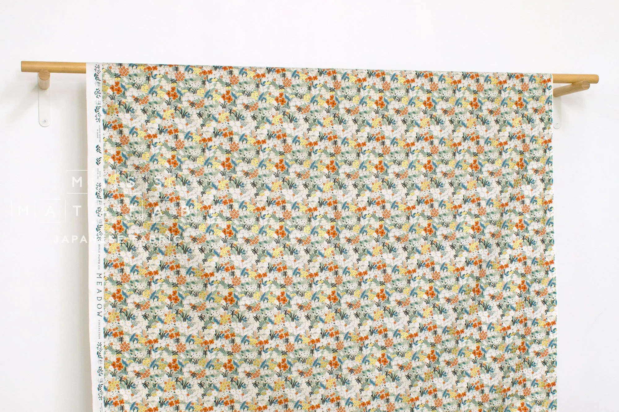 Cotton   Steel Rifle Paper Co. Bon Voyage - Meadow - flax multi metallic