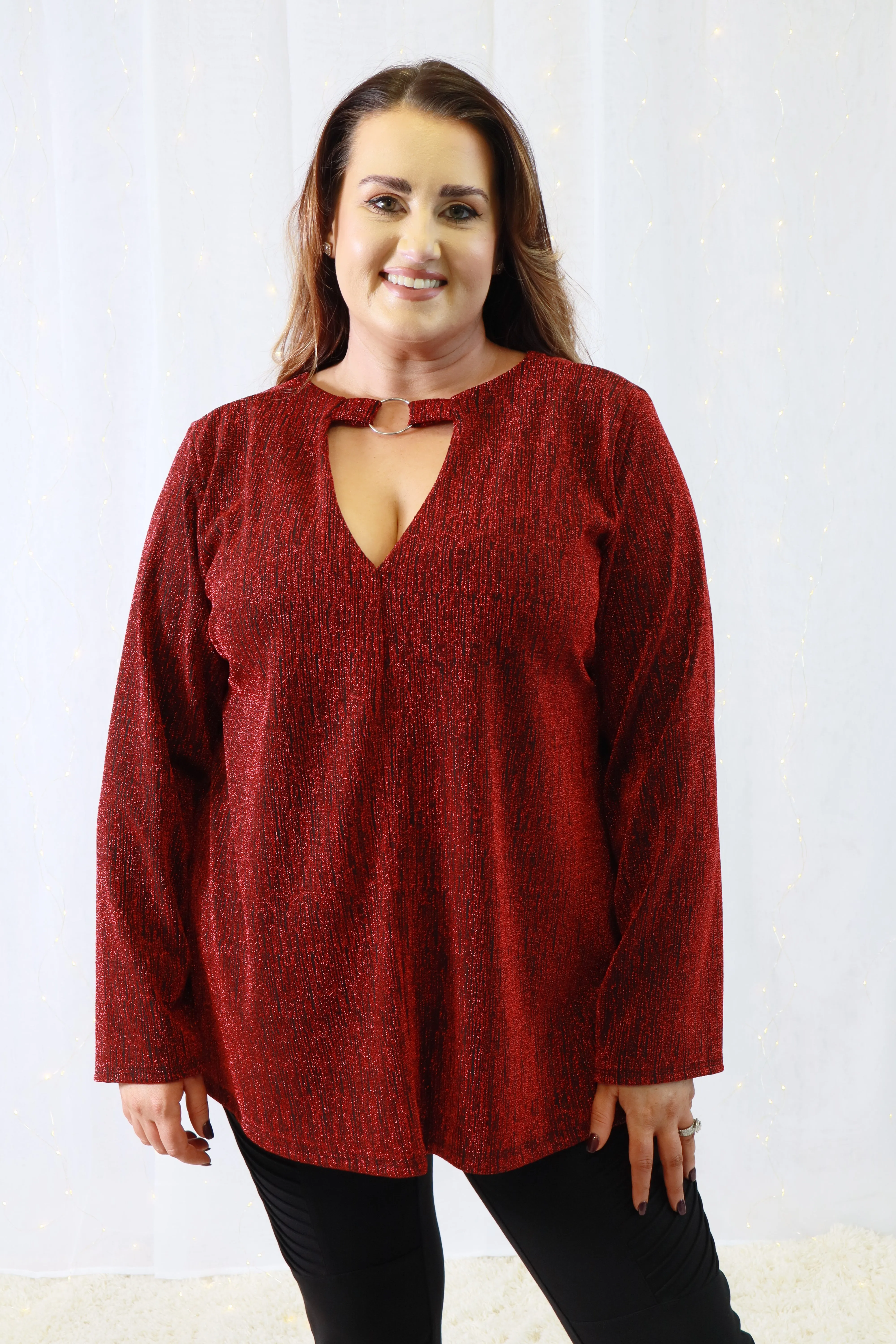 Eve Sparkling Blouse in Red