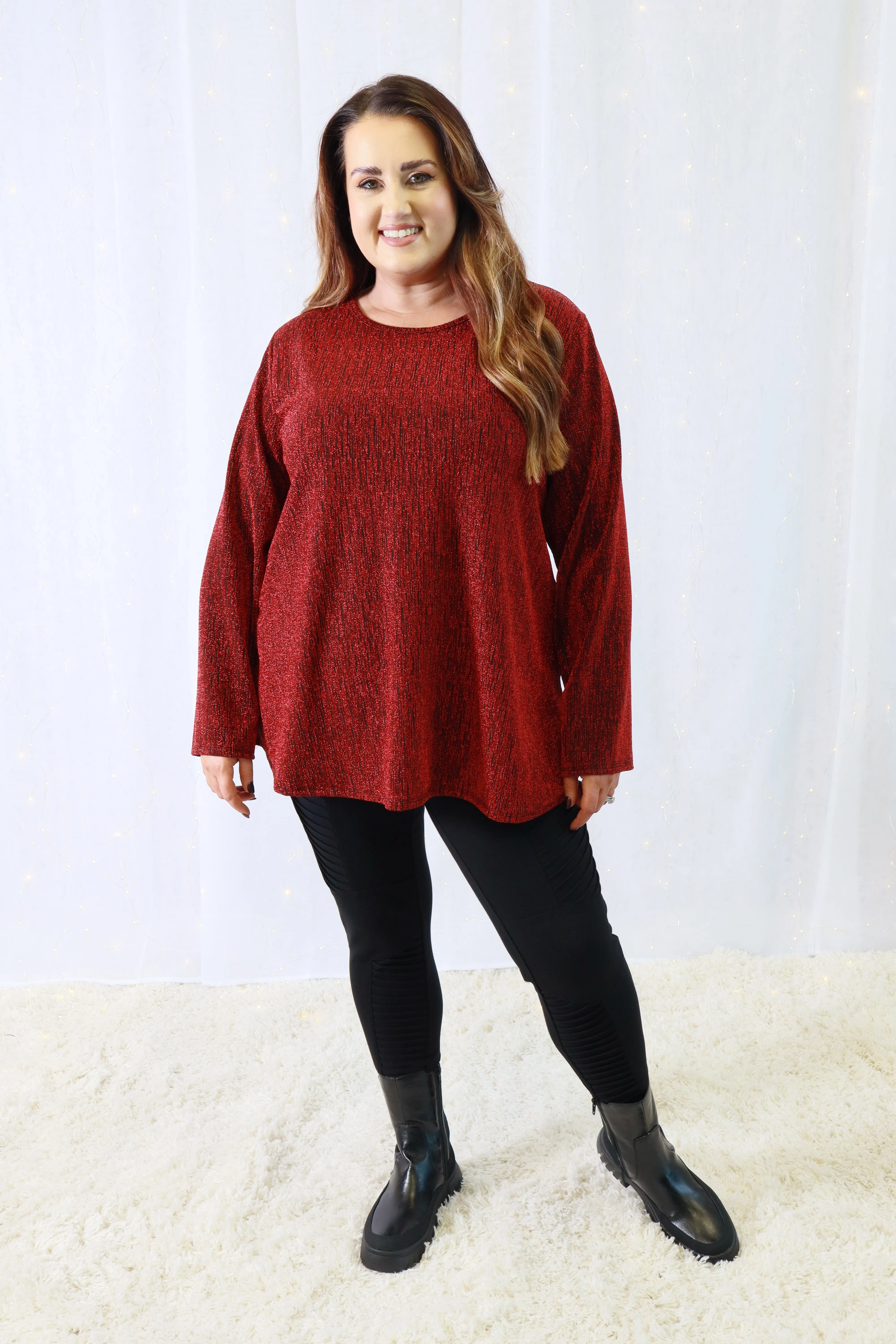 Eve Sparkling Blouse in Red