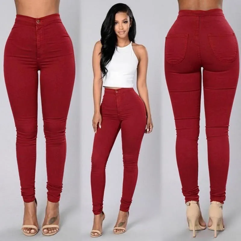 Fits Just Right Stretchy High Waisted Jeans