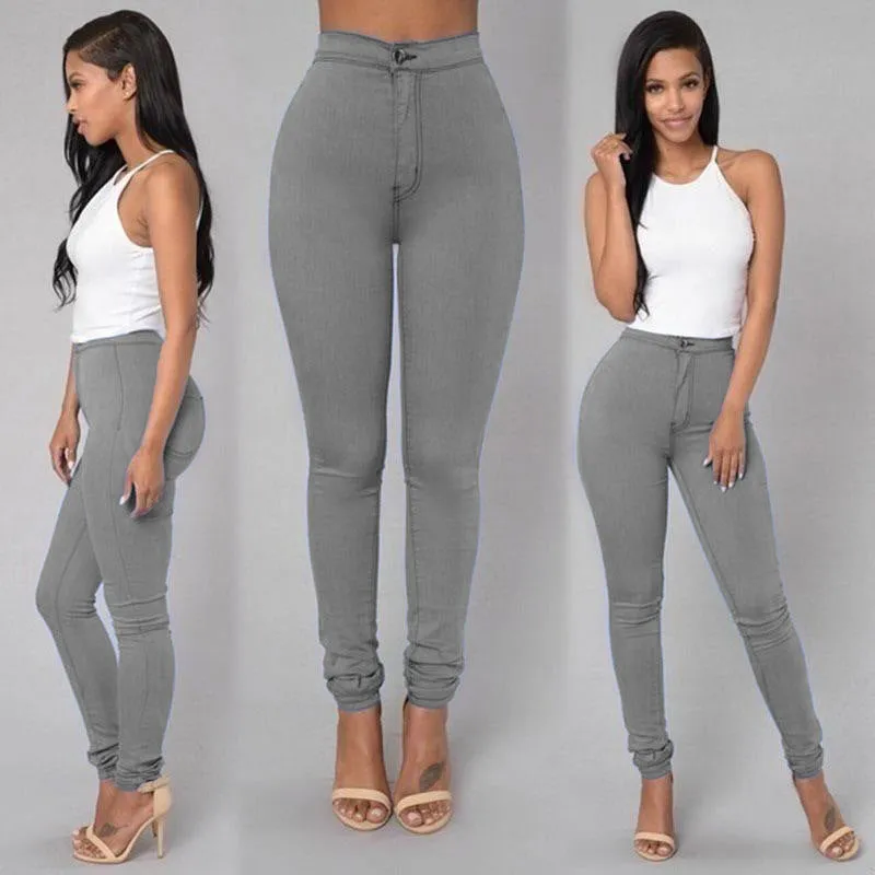 Fits Just Right Stretchy High Waisted Jeans