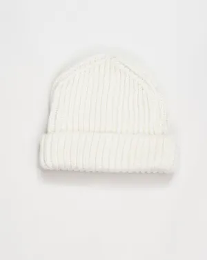 G.R.P. Ribbed Merino Beanie / Ecru