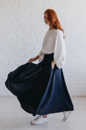 Heavyweight Linen Wrap Skirt