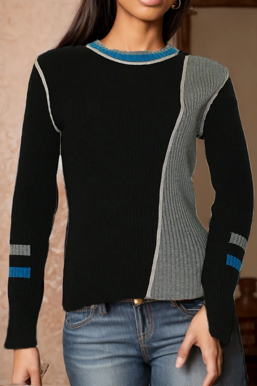 M4044 SWEATER (GREY, GRN)