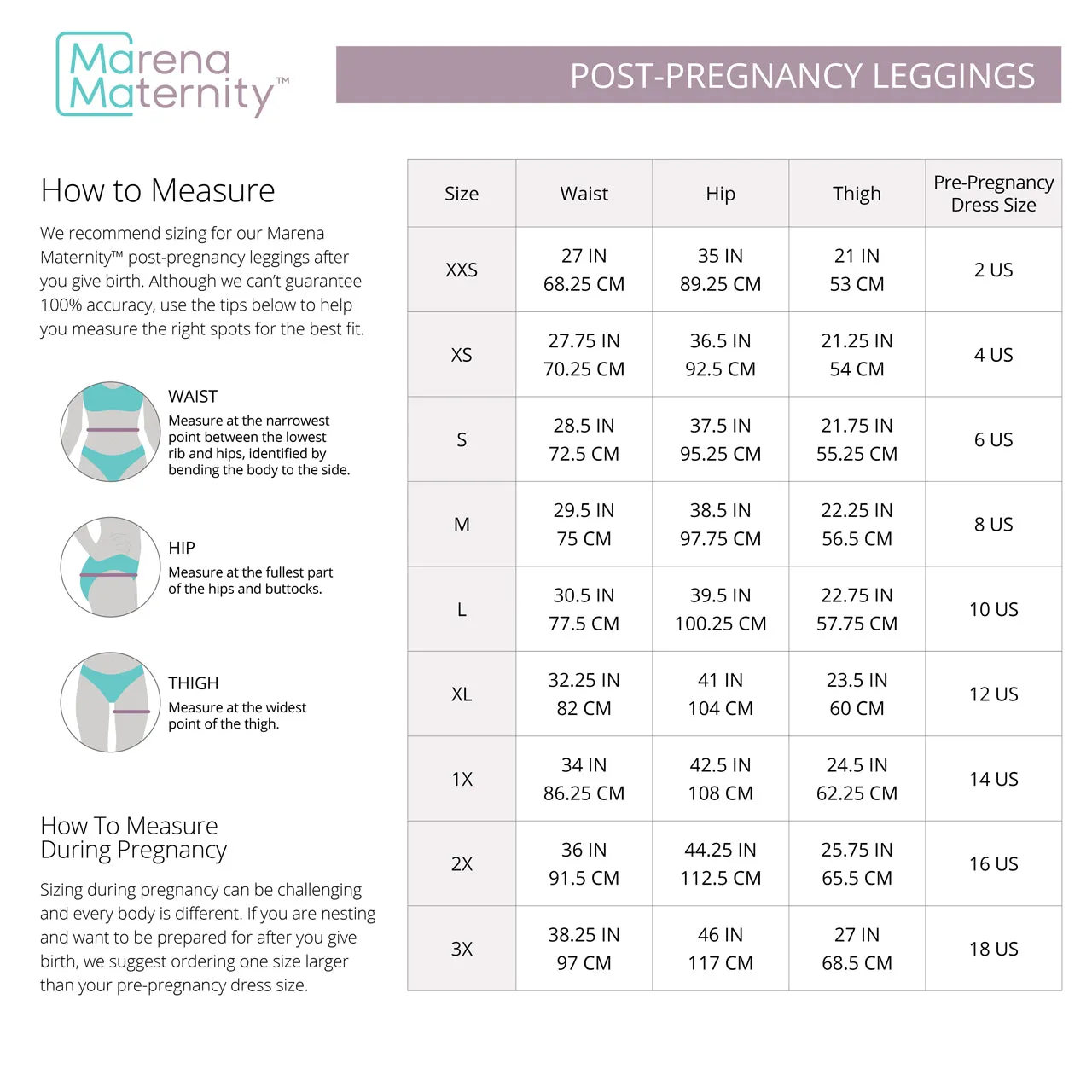 Marena Maternity™ Post-Pregnancy Compression Leggings | Style No. MM-PPCL