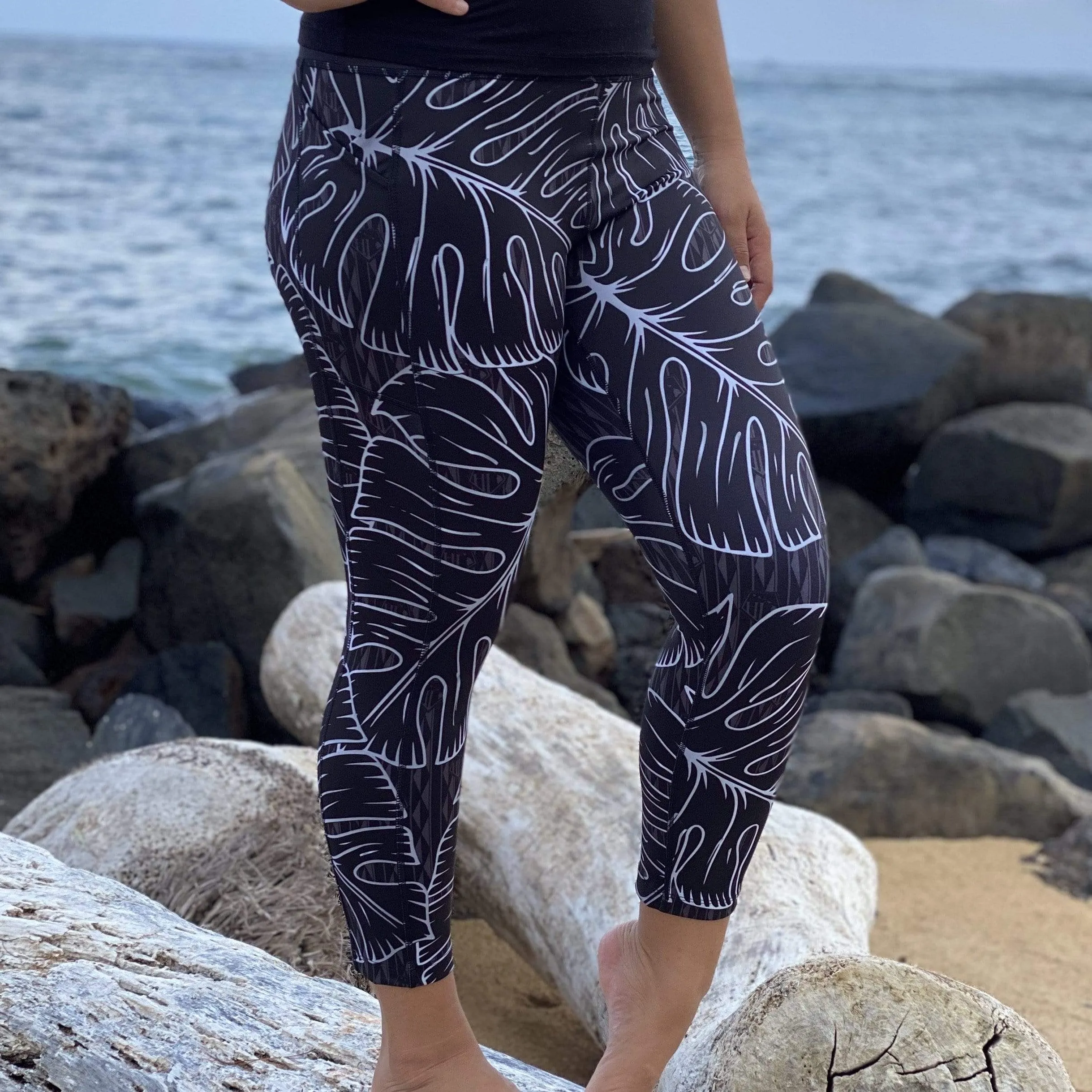 MONSTERA LEGGING BLACK GREY