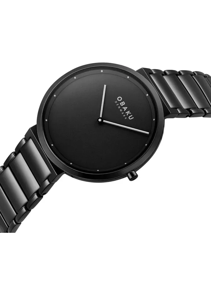 OBAKU KLIP-DARK BLACK BRACELET BLACK DIAL V258GXBBSB