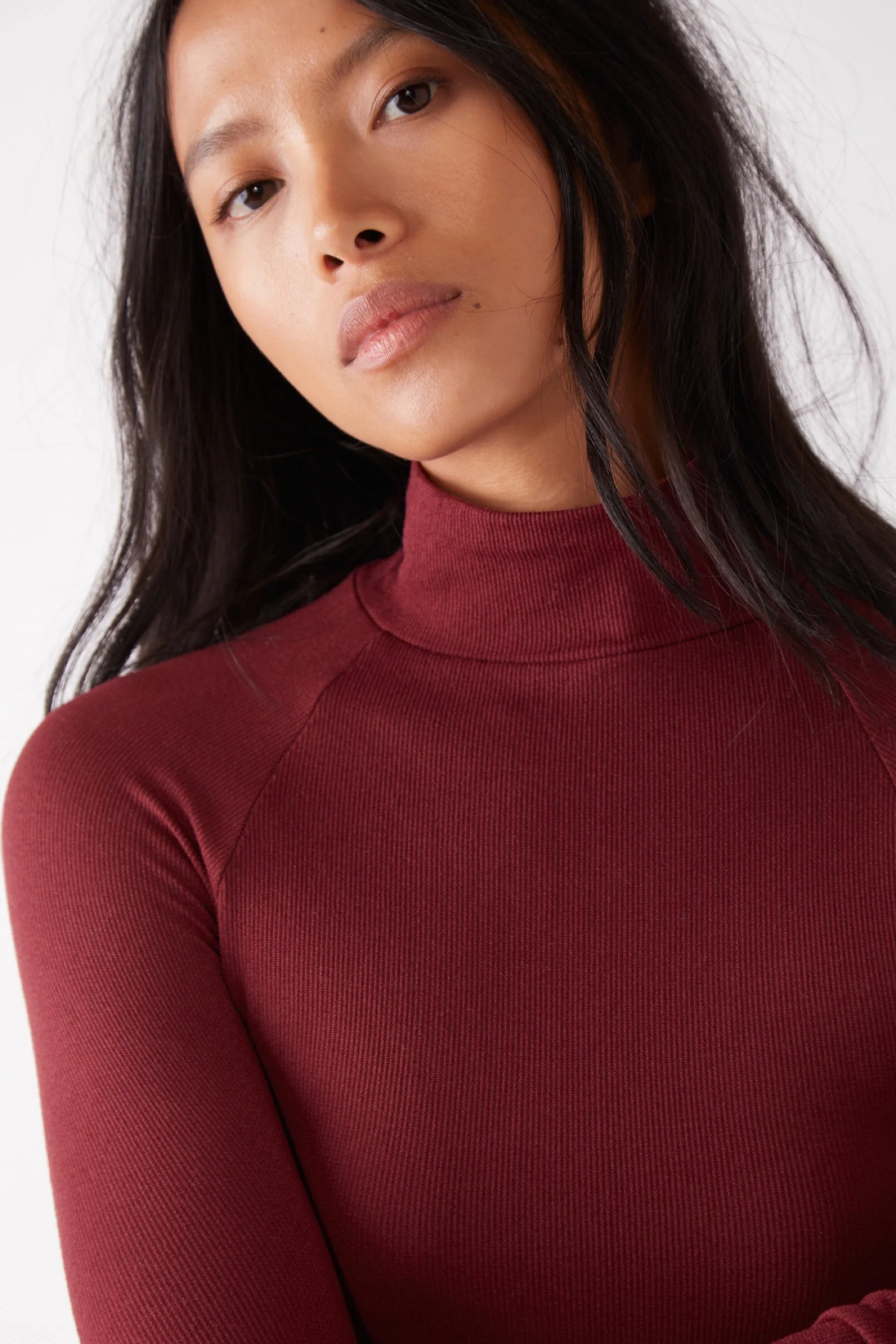 Plum Seamless Turtleneck Bodysuit