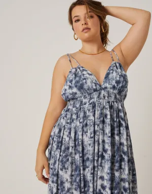 Plus Size Crepe Tie Dye Maxi Dress