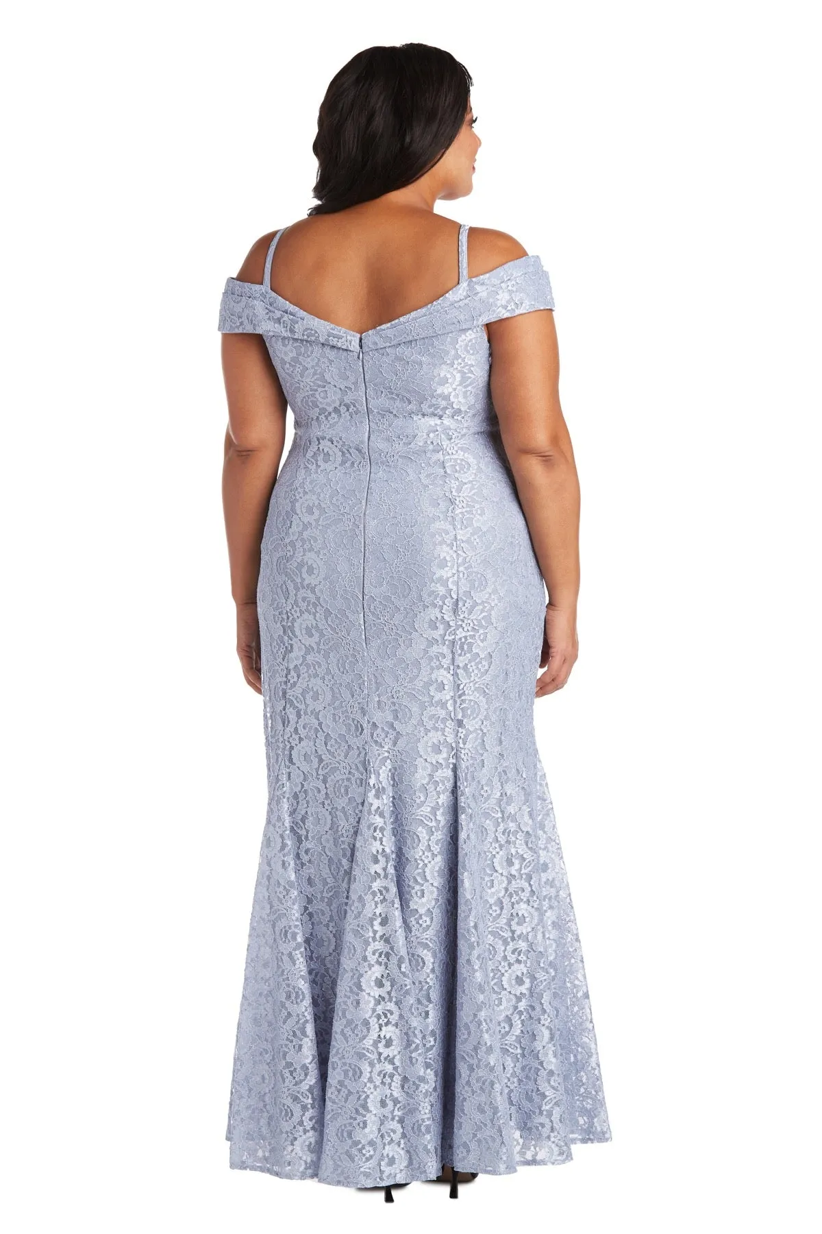 Plus Size R&M Richards Women's Off-The-Shoulder Lace Gown - Mother of the Bride Dress