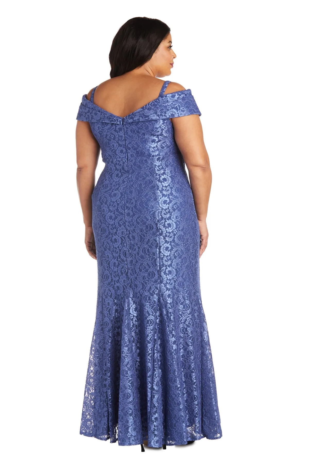 Plus Size R&M Richards Women's Off-The-Shoulder Lace Gown - Mother of the Bride Dress