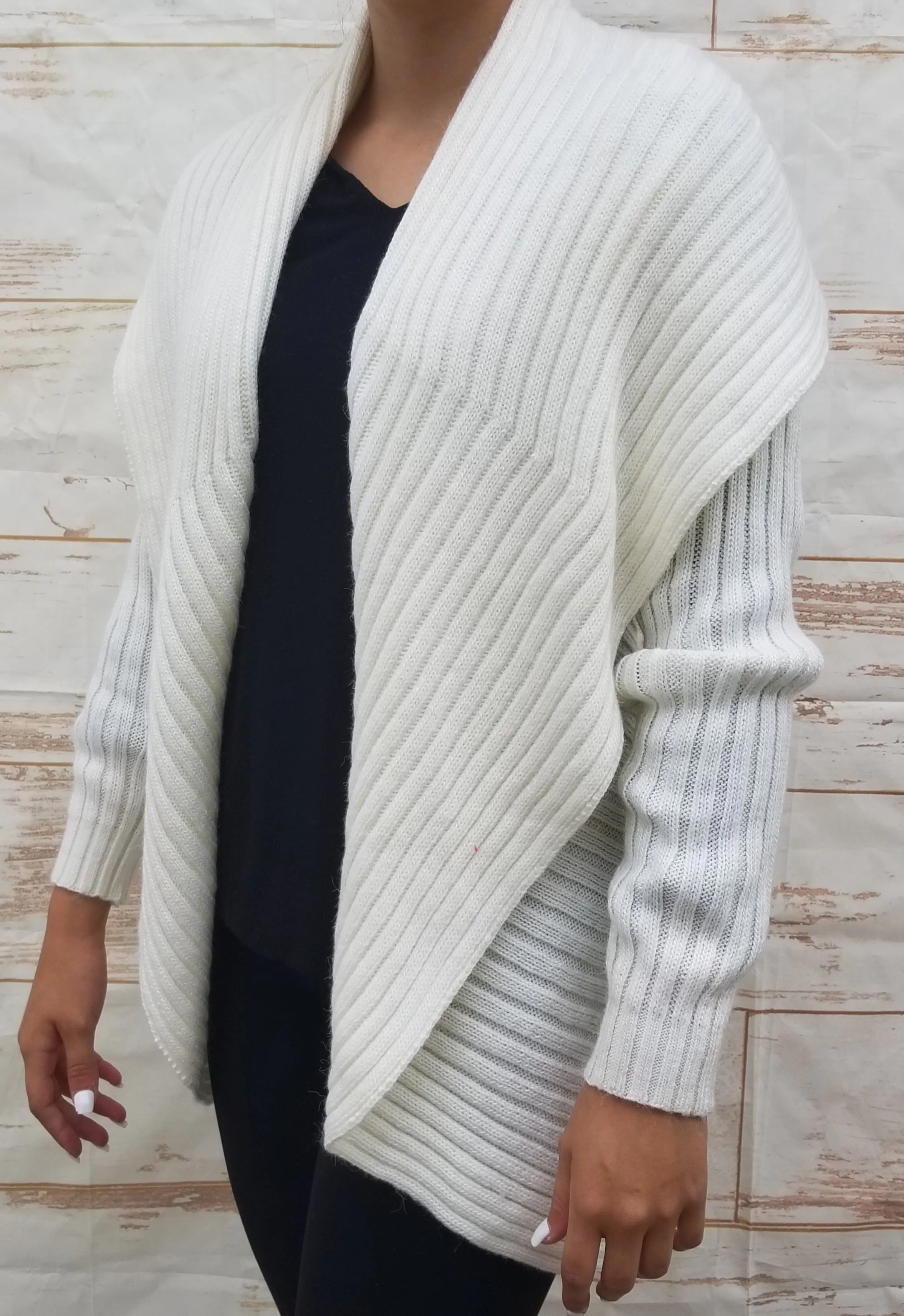 "Serena" Open Front Rounded Cardigan