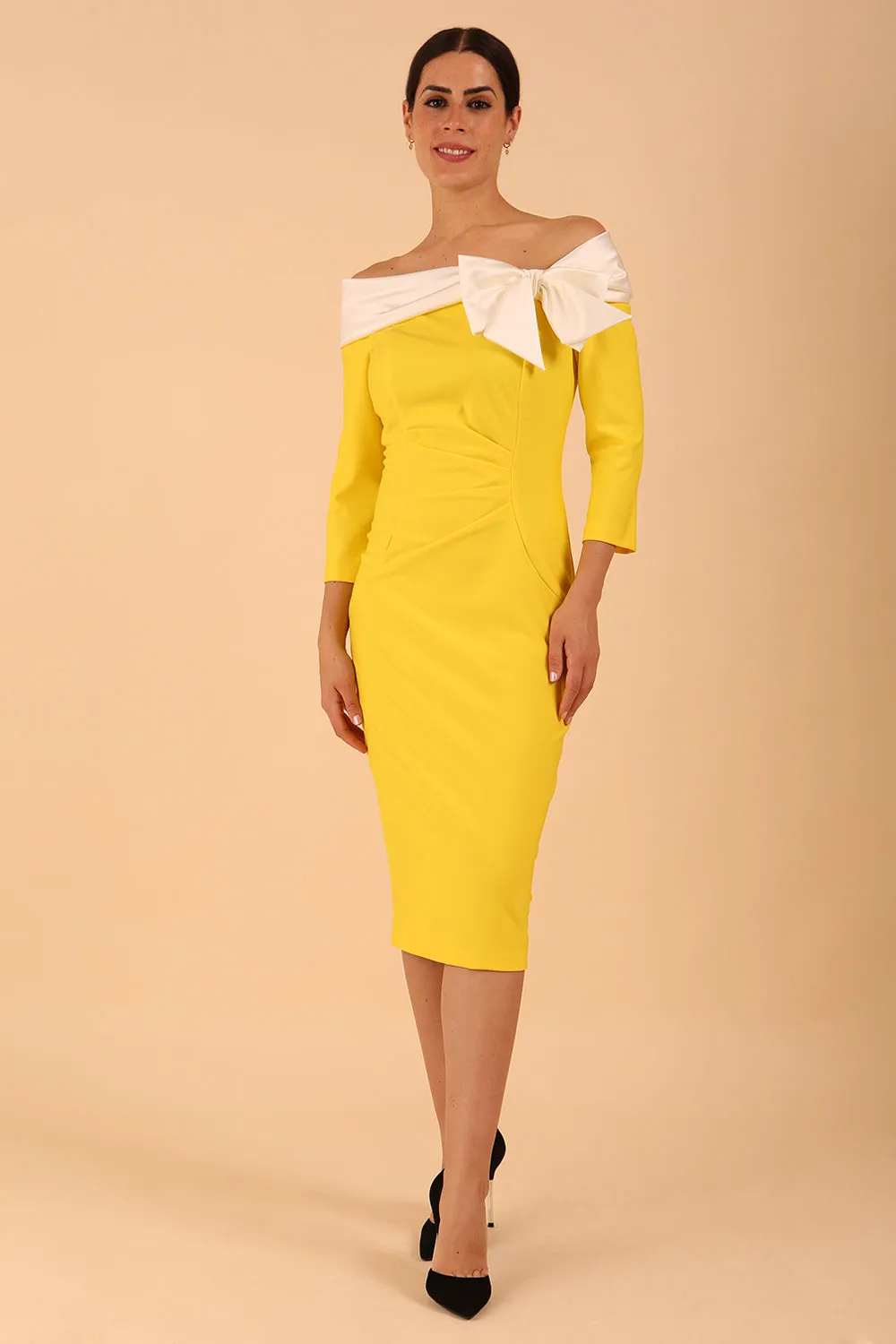 Rosalind Off Shoulder Bi-stretch Pencil Dress