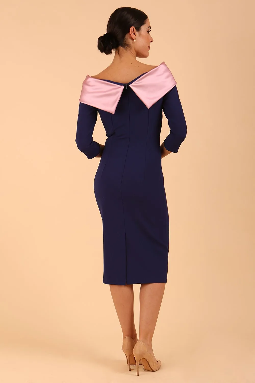 Rosalind Off Shoulder Bow Detail Pencil Dress