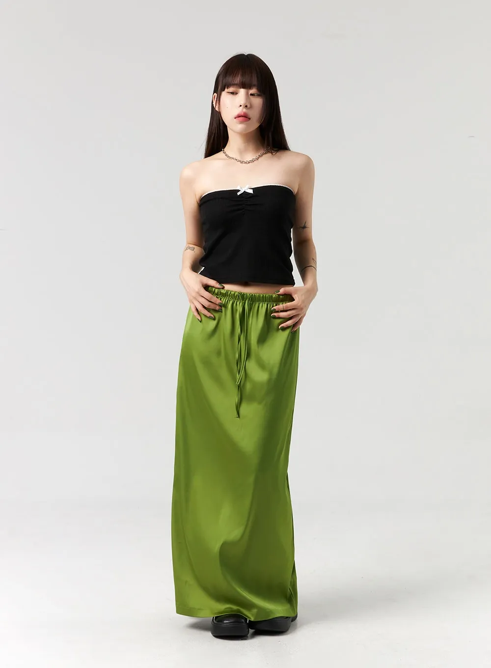 Satin Maxi Skirt CL328