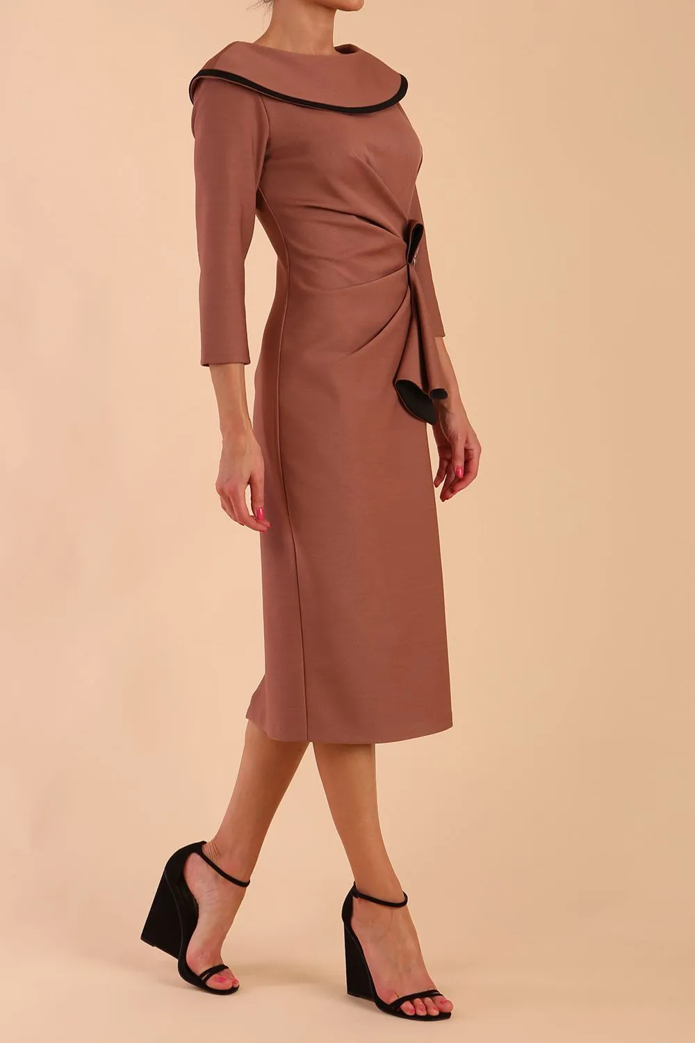 Seed Elsye 3/4 Sleeve Midi Length Pencil Dress