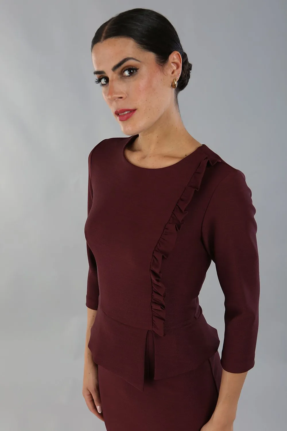 Seed Imperia Sleeved Peplum Dress