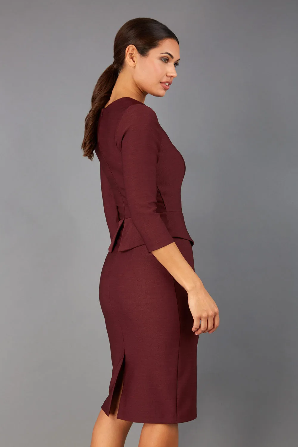 Seed Imperia Sleeved Peplum Dress