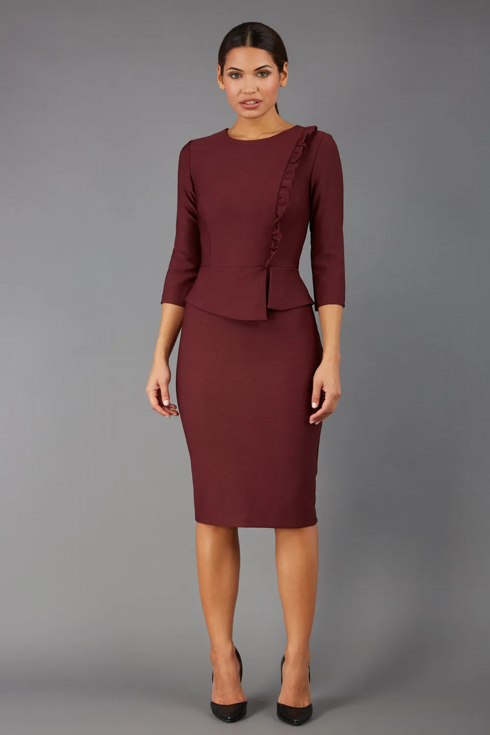 Seed Imperia Sleeved Peplum Dress