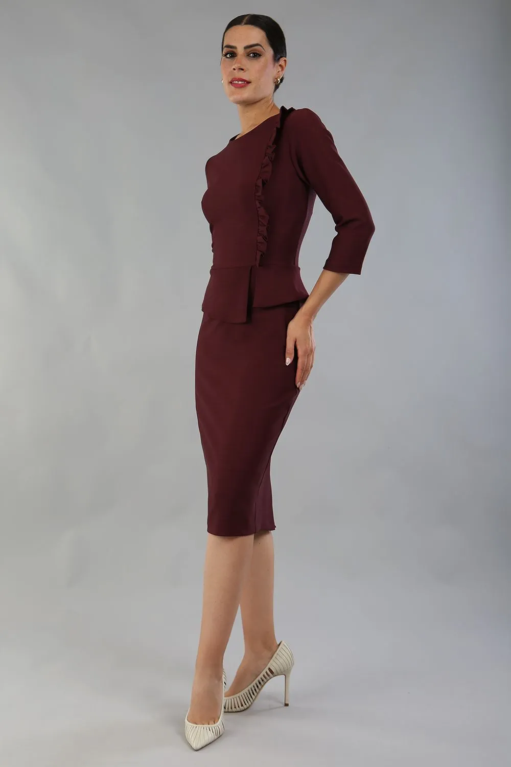 Seed Imperia Sleeved Peplum Dress