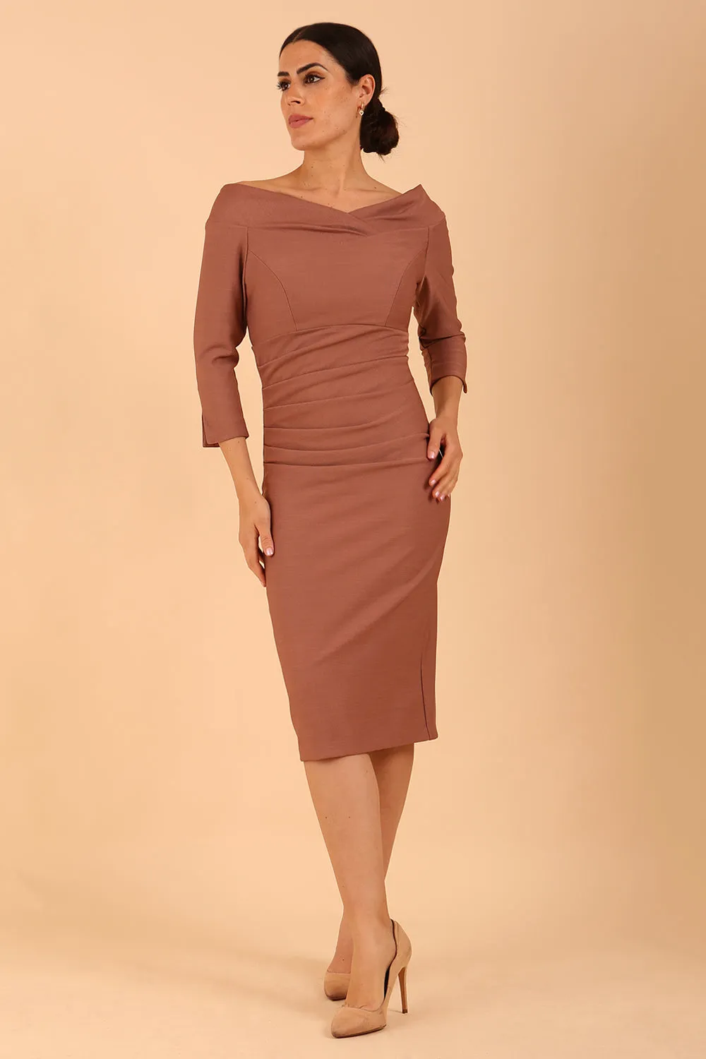 Seed Miranda Bardot Neckline Pencil Dress