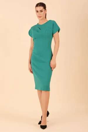 Sheena Short Sleeve Knee Length Pencil Dress