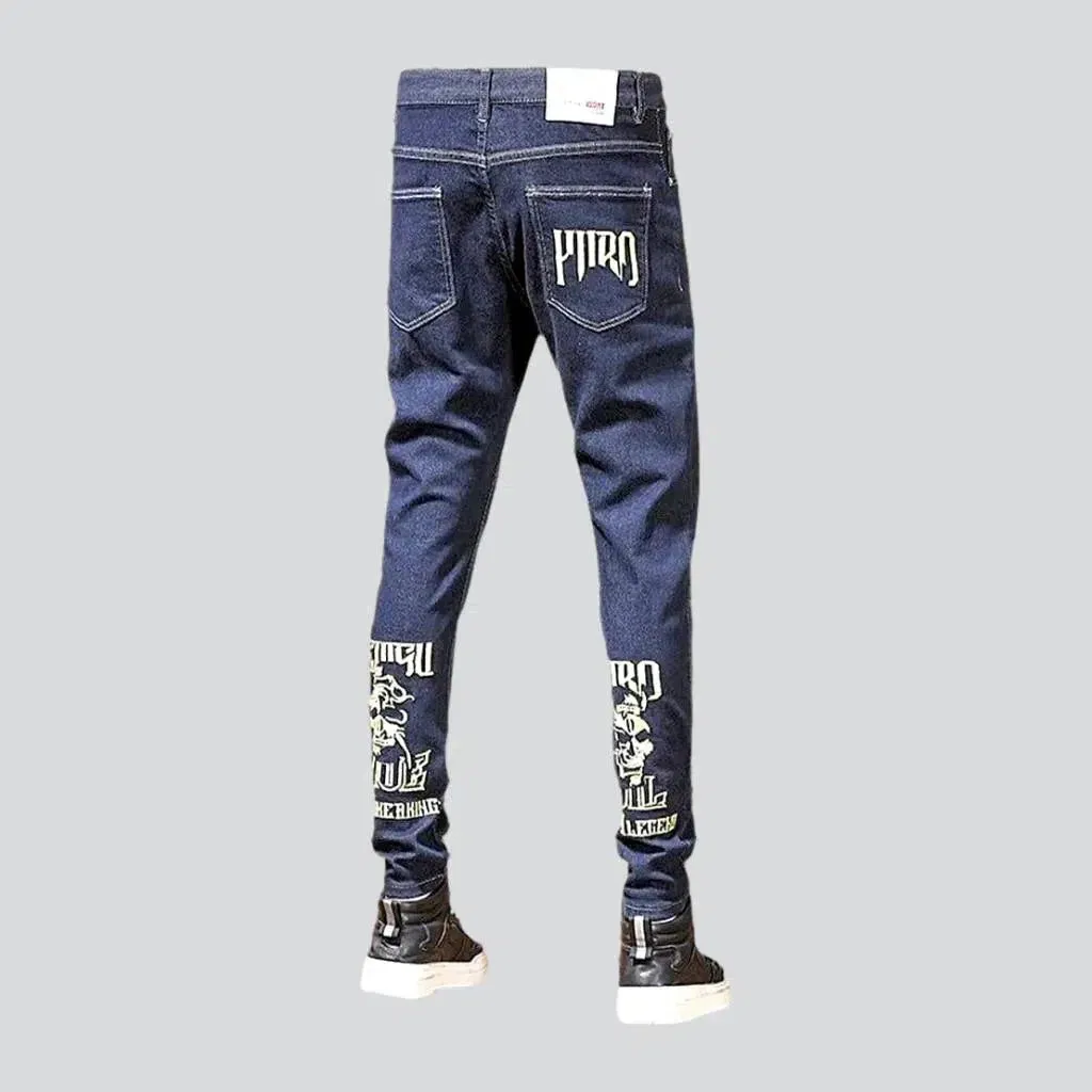 Skinny men's painted jeans