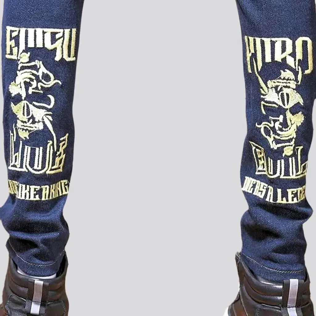 Skinny men's painted jeans