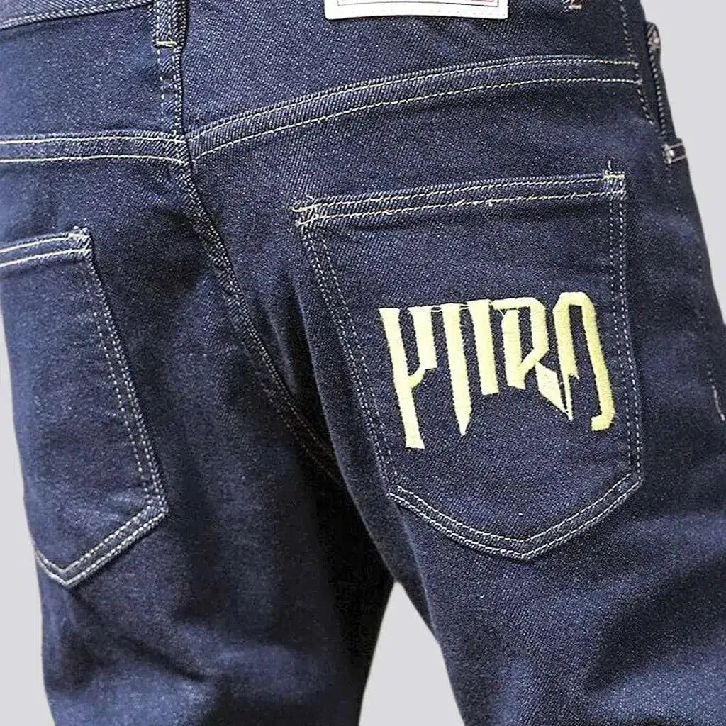 Skinny men's painted jeans