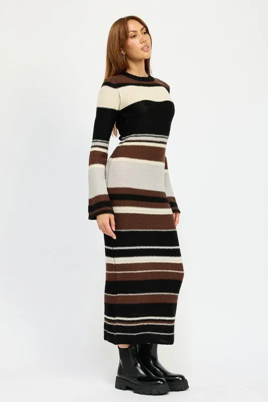 Striped Maxi Bodycon Dress