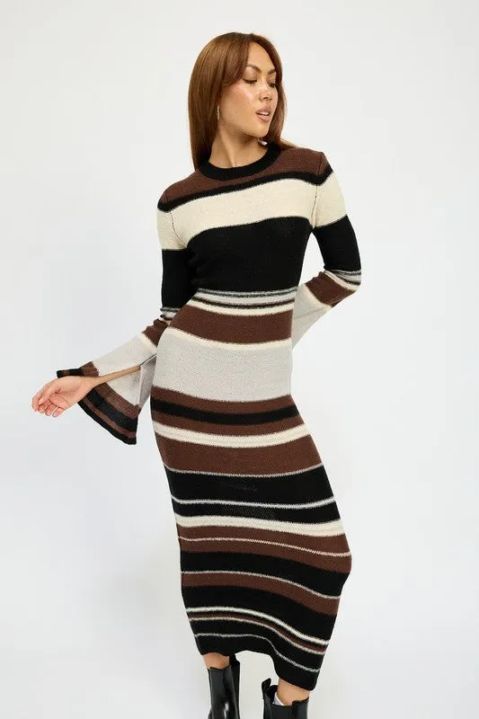 Striped Maxi Bodycon Dress