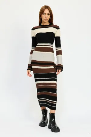 Striped Maxi Bodycon Dress