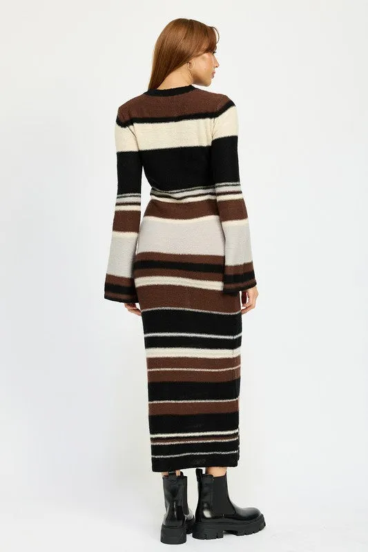 Striped Maxi Bodycon Dress