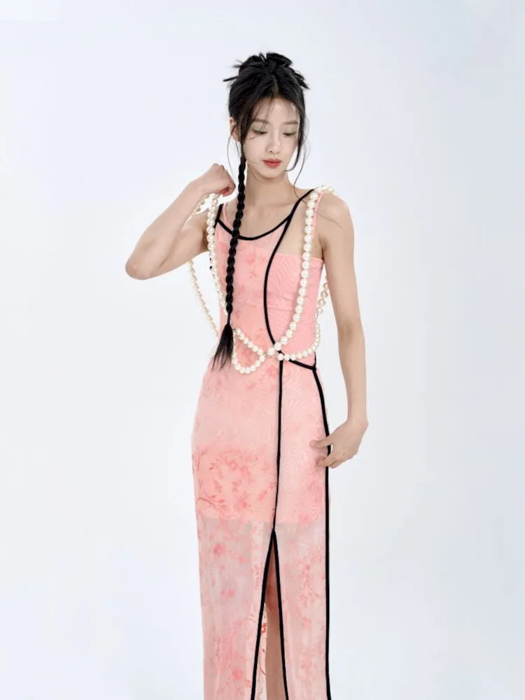 Swoosh Flocked Burnout Stretchy Slimming Dress【s0000008778】