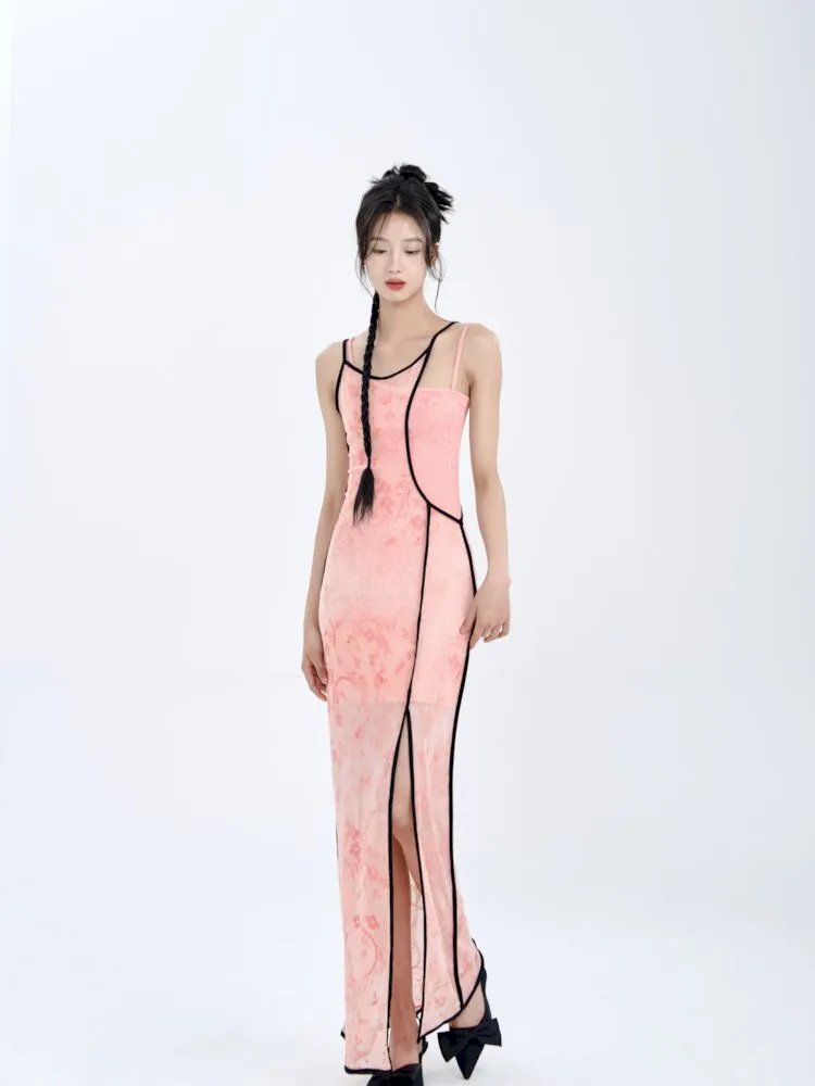 Swoosh Flocked Burnout Stretchy Slimming Dress【s0000008778】