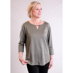 Teez Her 3/4 Sleeve Notch Tee