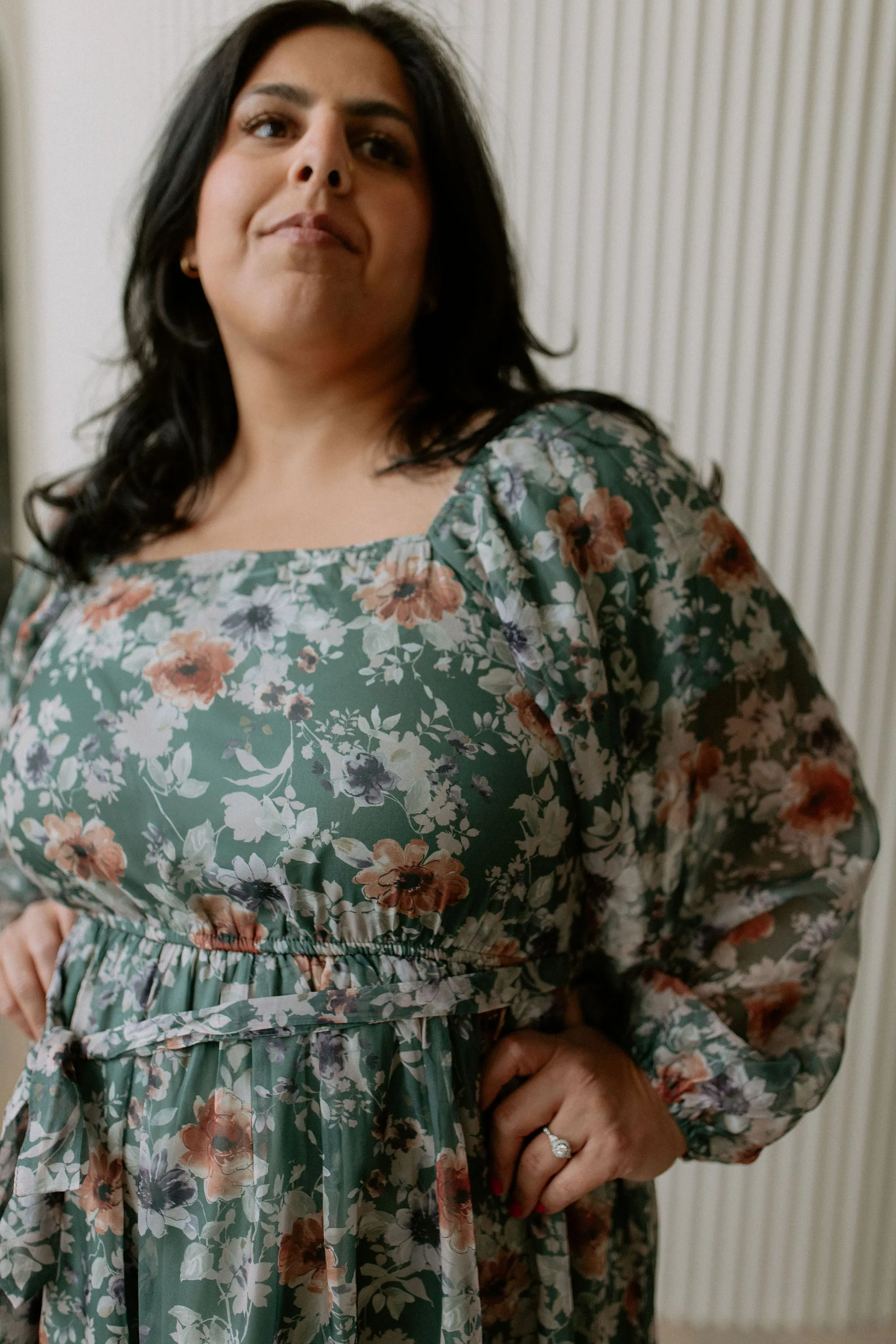 The Robyn Belted Floral Maxi Dress - PLUS