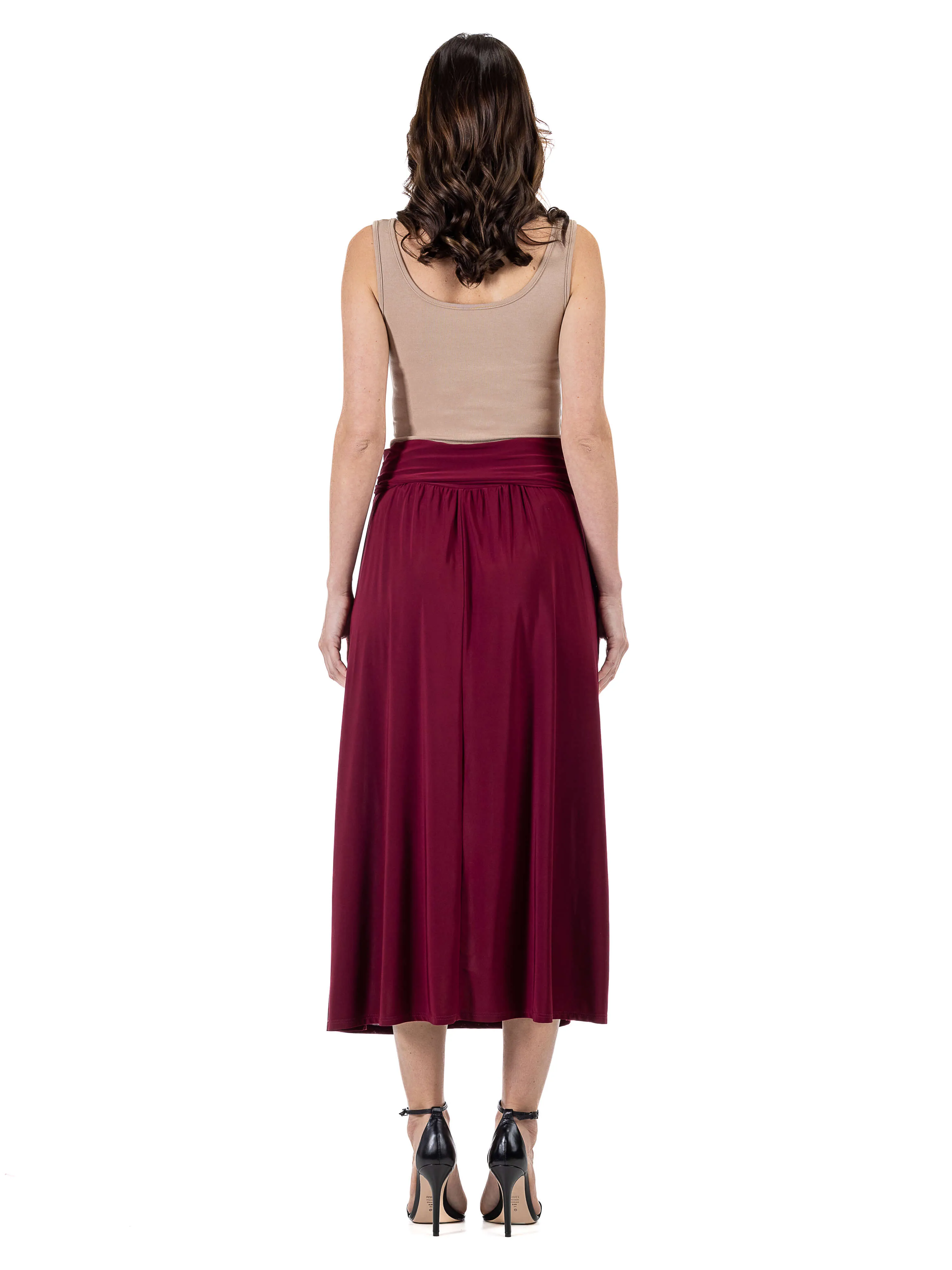 Womens Foldover Maxi Skirt With Pockets