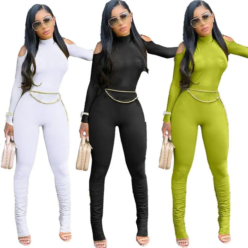 Women's Long Sleeve Bodycon Jumpsuit