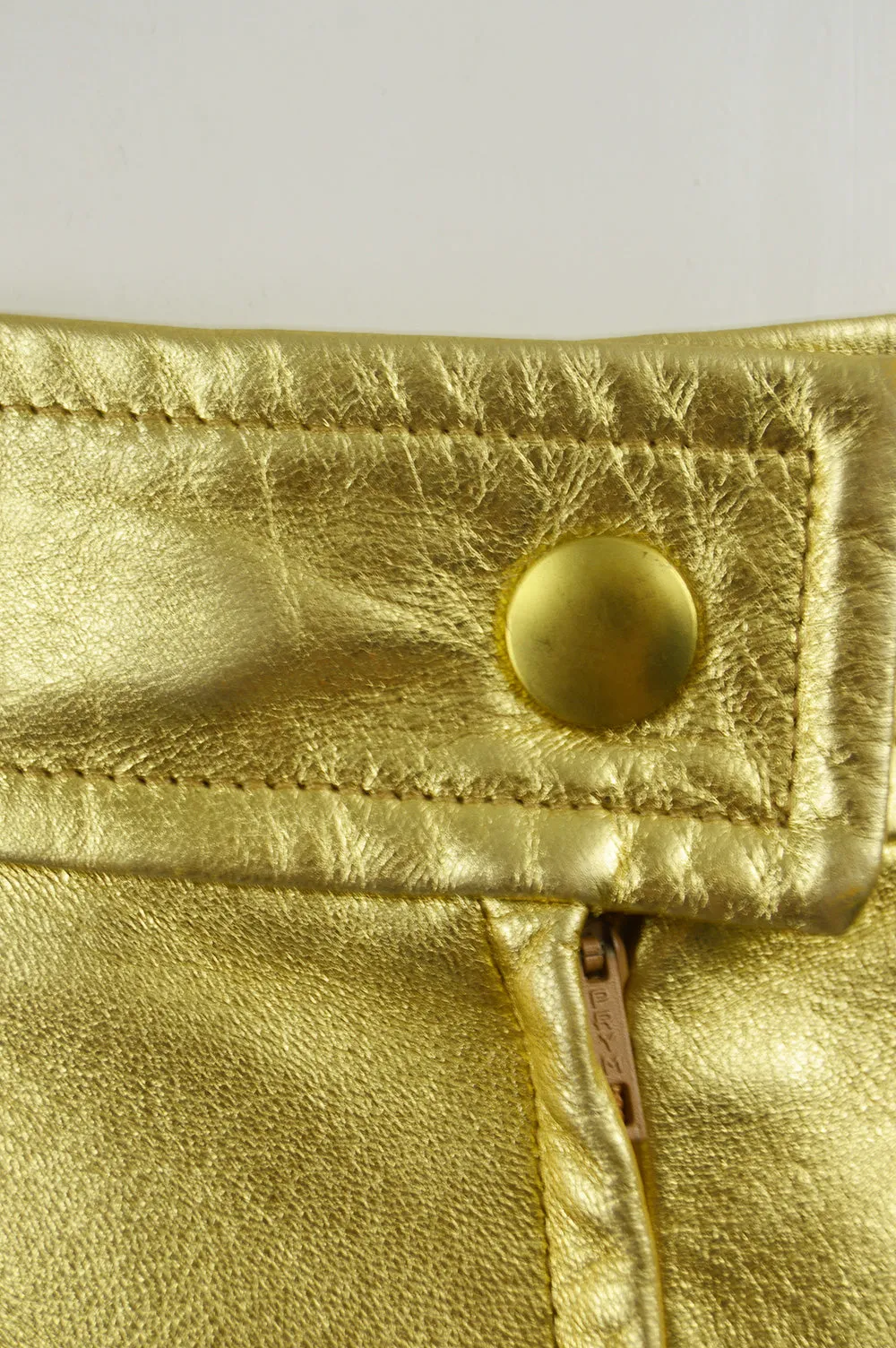 Women's Vintage Gold Leather Skirt, Fall 1991