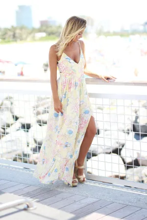 Yellow Floral Maxi dress